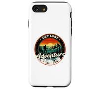Get Lost Adventure Find Yourself Design de randonnée rétro au Coucher du Soleil Coque pour iPhone SE (2020) / 7/8