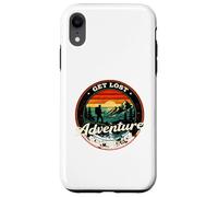 Get Lost Adventure Find Yourself Design de randonnée rétro au Coucher du Soleil Coque pour iPhone XR