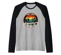 Get Lost Adventure Find Yourself Design de randonnée rétro au Coucher du Soleil Manche Raglan