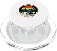 Get Lost Adventure Find Yourself Design de randonnée rétro au Coucher du Soleil PopSockets PopGrip pour MagSafe