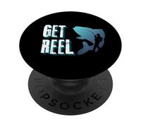 Get Reel - Big Fish pour Les pêcheurs, Graphiques d'extérieur des pêcheurs PopSockets PopGrip Adhésif