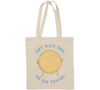 Get Rich Tea Or Die Trying Sac fourre-tout en coton naturel Blanc