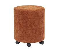 Get Set Style Pouf rond moderne avec siège rembourré doux, tabouret de coiffeuse pour maquillage, repose-pieds rembourré pour salon, chambre à coucher