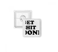 Get Shit Done Mots Citations Motif PBT Keycaps pour Clavier Mécanique Blanc OEM sans Marquage d'impression R2 Multicolore