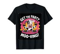 Get The Party Moo-ving! Motif Vache DJ T-Shirt