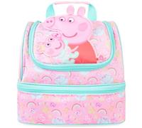 Get Trend 3D Peppa Pig Sac Isotherme Repas Enfant Fille, Double Compartiment Lunch Bag Isotherme avec Poignée et Fermeture Eclair, pour École, Sortie ou Pique Nique, Cadeau Fille (Rose Peppa Pig)