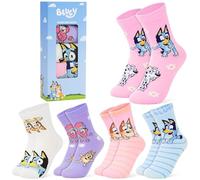 Get Trend Bluey Chaussette Fille, Hiver Chaud Pack de 5, Pastel Chaussettes Fantaisies, Douce Tricot, Cosy Idee Cadeau (3-6 Ans, 27/30 EU, Multi Bluey)