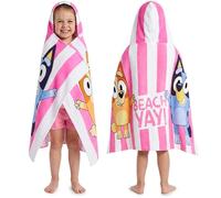 Get Trend Bluey Serviette de Bain avec Capuche Filles, 125x75cm, Coton Poncho de Bain Enfant, Douce et Absorbante Serviette de Plage, Voyage Accessoires, Ete Cadeau Fille (Multi Bluey)