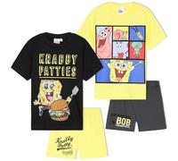 Get Trend Bob l'éponge Ensemble Pyjama Enfant Garcon 3 à 8 Ans, Lot de 2 Été T-Shirt Ras du Cou et Pyjama Short, Cadeau Garcon (4-5 Ans, Multi Spongebob 2 Pack)