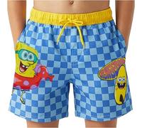 Get Trend Bob l'éponge Maillot de Bain Garcon 4-12 Ans, Short de Bain Enfant avec Cordon, UPF 50+, Piscine et Plage, Idee Cadeau Été (7-8 Ans, Bleu Spongebob)