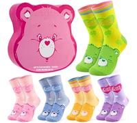 Get Trend Care Bears Chaussettes Femme 36-41, Pack de 5 Coton Confort, Cosy et Chaud, Pastel Fantaisie Cadeau Femme et Ado