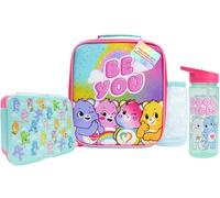 Get Trend Care Bears Sac Isotherme Repas Enfant Kit Déjeuner de 3 avec Gourde et Boite Bento, sans BPA, École Voyage Pique Nique (Multi Care Bears)