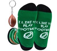 Get Trend Chaussettes Homme Lot et Porte Clés, Chaussettes Homme Sport Motifs Originales, Idée Cadeau Fun et Pratique (41/46 EU, Vert American Football)
