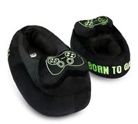 Get Trend Chaussons Garçon et Ado, Pantoufles Gaming 3D en Peluche Thème Jeu Vidéo, Semelle Antidérapante, Cadeau Gamer (36/37 EU, Noir/Vert Gaming)