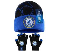 Get Trend Chelsea FC Bonnet et Gants pour Garcon et Ado 6-14 ans, Ensemble Enfant Douce Tricot, Cosy Idee Cadeau our Fans