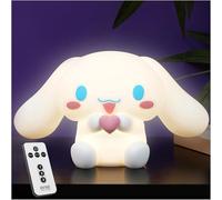 Get Trend Cinnamoroll Lampe de Chevet Enfant, Veilleuse LED Rechargeable USB avec Télécommande, 3 Modes Lumière, Lampe 3D Silicone, Luminosité Réglable (Cinnamoroll)