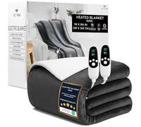 Get Trend Couverture Chauffante Électrique 230 x 265 cm, Polaire Plaid Sherpa, 9 Niveaux avec 12 Heures Arrêt Automatique, Lavable en Machine, Idee Cadeau (Gris Foncé, King EU)