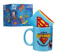 Get Trend DC Comics Superman Mug et Chaussettes Coffret Homme et Femme Taille 40-45, Tasse Café ou Thé 315 ml, Chaussettes Douces, Idée Cadeau Homme (Bleu/Rouge Superman)