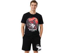 Get Trend Death Note Pyjama Homme XS-XL, Pyjama Homme Court Coton avec T-Shirt et Short, Ensemble Pyjama Homme Été, Idée Cadeau Anime (M, Noir Death Note)