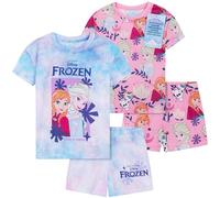 Get Trend Disney Frozen 2 Ensembles de Pyjama Fille et Ado Court Ensemble Vêtement de Nuit Pyjamas Été Tenues Détente Idée Cadeau (4-5 Ans, Bleu/Rose Frozen)