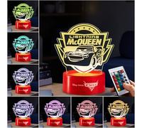 Get Trend Disney Lightning McQueen Veilleuse LED, Lampe USB Pile avec 16 Couleurs & 4 Modes, Table de Chevet et Bureau Lampe (Multi Cars)