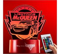 Get Trend Disney Lightning McQueen Veilleuse LED, Lampe USB Pile avec 16 Couleurs & 4 Modes, Table de Chevet et Bureau Lampe (Multi Cars)