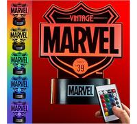 Get Trend Disney Marvel Veilleuse LED, Lampe USB Pile avec 16 Couleurs & 4 Modes, Table de Chevet et Bureau Lamp avec Luminosité Réglable (Multi Marvel)