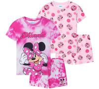 Get Trend Disney Minnie Mouse 2 Ensembles de Pyjama Fille et Ado Court Ensemble Vêtement de Nuit Pyjamas Été Tenues Détente Idée Cadeau (4-5 Ans, Fuchsia Minnie)
