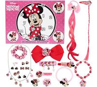 Get Trend Disney Minnie Mouse Calendrier de l'Avent 2025 Fille, Accessoires Cheveux et Bijoux Collier Bague, Barrettes Chouchou, Cadeau Fille (Rose Minnie Mouse)