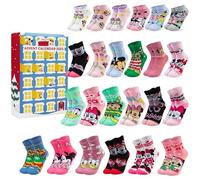 Get Trend Disney Minnie Mouse Calendrier de l'Avent 2026 avec 24 Chaussette | EU 27 à 32, Chaussettes Fantaisie, Doux et Respirant, Compte à Rebours avant Noël, Coffret Cadeau Enfants (Multi Minnie)