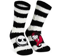 Get Trend Disney Nightmare Before Christmas Chaussons Chaussettes Pilou Pilou, Chaussettes Femme Antidérapantes (35/41 EU, Blanc/Noir NBC)