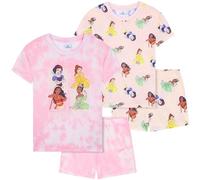 Get Trend Disney Princess 2 Ensembles de Pyjama Fille et Ado Court Ensemble Fille Vêtement de Nuit Pyjamas Été Tenues Détente Idée Cadeau (3-4 Ans, Rose Princess)