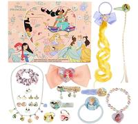 Get Trend Disney Princess Calendrier de l'Avent 2025 Fille, Accessoires Cheveux et Bijoux Collier Bague, Barrettes Chouchou, Idée Cadeau Fille (Rose Princess)