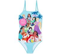 Get Trend Disney Princess Maillot de Bain Fille 1 Piece Maillots de Bain Bébé Confortables et Extensibles Cadeau Fille Plage Piscine et Vacances (5-6 Ans, Bleu Princess)