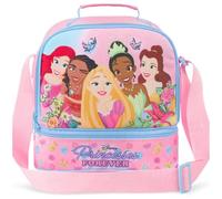 Get Trend Disney Princesse Sac Isotherme Repas Enfant Fille, Double Compartiment Lunch Bag Isotherme avec Fermeture Eclair, Poignée et Sangle Réglable, Cadeau Fille (Rose/Multi Princess)