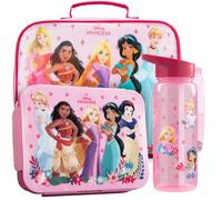 Get Trend Disney Princesse Sac Isotherme Repas Enfant Set, 3 Pcs Bento Lunch Box, Lunch Bag Isotherme et Gourde Air Up, Fermeture Eclair, Porte Bouteille et Poignée, Cadeau Fille (Rose/Multi Princess)