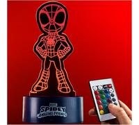 Get Trend Disney Spiderman Veilleuse LED, Lampe USB Pile, 16 Couleurs & 4 Modes, Table de Chevet et Bureau Lampe avec Luminosité Réglable (Multi Spidey)