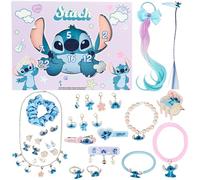 Get Trend Disney Stitch Calendrier de l'Avent 2025 Fille, Accessoires Cheveux et Bijoux, Barrettes Chouchou, Idée Cadeau Fille (Lilas Stitch)