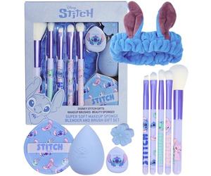 Get Trend Disney Stitch Coffret Maquillage et Accessoires Beauté Fille Ado, 10 Pièces avec Pinceaux Houppettes Éponges et Bandeau, Cadeau Fille Ado (Bleu Stitch)