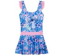 Get Trend Disney Stitch Maillot de Bain Fille 1 Pieces Confortable Maillot Bain Jupette Ado pour Piscine Plage Cadeau Fille (13-14 Ans, Bleu Stitch)