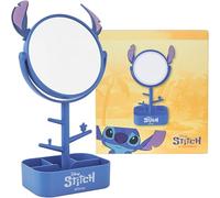 Get Trend Disney Stitch Miroir Table avec Support Bijoux Fille et Ado, Miroir Coiffeuse, Compartiments de Rangement Bijoux et Colliers, Décoration Chambre (Bleu Stitch)