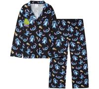 Get Trend Disney Stitch Pyjama Fille et Ado 7-14 Ans, Ensemble Pyjama Doux, Haut Manches Longues, Idée Cadeau Original (11-12 Ans, Noir Stitch)