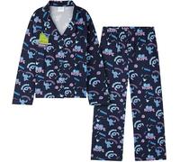 Get Trend Disney Stitch Pyjama Fille et Ado 7-14 Ans, Ensemble Pyjama Doux, Haut Manches Longues, Idée Cadeau Original (9-10 Ans, Bleu Stitch)