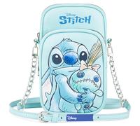 Get Trend Disney Stitch Sac Bandoulière Fille et Ado Pochette Téléphone Bandoulière Épaule Sac de Voyage Cadeau Fille (Bleu Stitch)