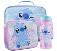 Get Trend Disney Stitch Sac Isotherme Repas Enfant Set, 3 Pcs Bento Lunch Box, Lunch Bag Isotherme et Gourde Air Up (Turquoise/Rose Stitch)