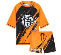 Get Trend Dragon Ball Z Ensemble de Maillots de Bain Garçon et Ado 2 Pièces Short de Bain et T-shirt pour Plage Piscine (11-12 Ans, Orange Dragon Ball Z)