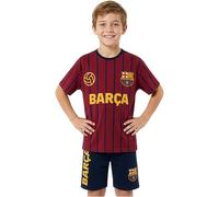 Get Trend FC Barcelone Pyjama Enfant Garcon, 2 Pièces T-Shirt Manche Courte et Pyjama Short, Foot Gaming Merchandise, Cadeau Garcon (Barcelona, Bourgogne/Bleu Marine, 11-12 Ans)