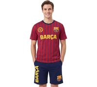 Get Trend FC Barcelone Pyjama Homme, Deux Pièce T-Shirt Manche Courte et Pyjama Short, Foot Gaming Merchandise, Ete Cadeau Homme (Barcelona, Bourgogne/Bleu Marine, M)