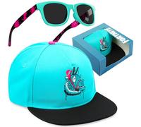 Get Trend Fortnite Casquette Baseball et Lunette de Soleil Protection UV, Ete Voyage Accessoires, Gaming Merchandise, Cadeau Garcon (Bleu Fortnite)