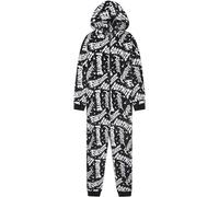 Get Trend Fortnite Grenouillere Adolescent Garcon Combinaison Enfant Pyjama Combinaison Polaire avec Capuche Idée Cadeau Gamer (13-14 Ans, Noir/Blanc)